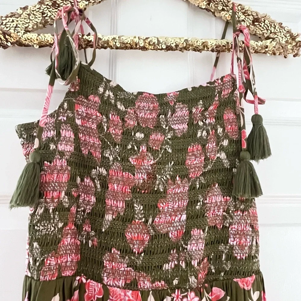 NWT Patrons of Peace Boho Floral Maxi Crossover Dress whimsigoth fairycore - Picture 4 of 10